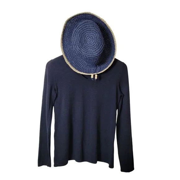 J.JILL Classic Navy V-Neck Lightweight Knit Sweater - Picture 11 of 13